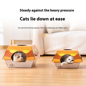 Personnalisé Hambourg Forme Chat Scratch Board Multi-Fonction Papier Ondulé Pet House Confortable Chat Nid Chat Arbres Grattoir - Product Image 3