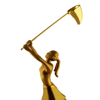 Figurine de trophée sportif en métal moulé sur mesure, attrape-papillons moderne, motif jeune fille, 360 mm, pour décoration intérieure