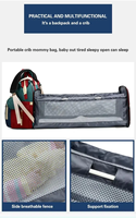 Sac à dos de voyage pliable multifonctionnel Sac à couches résistant à l'eau Organisateur de poussette avec lit de bébé pour maman en déplacement