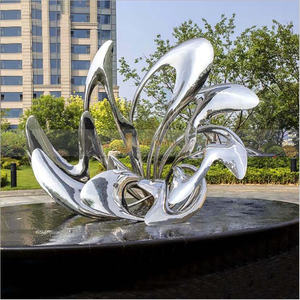 ประติมากรรมสแตนเลสขัดเงาติดพื้นสำหรับภายนอกอาคาร ทนทาน กันน้ำ สไตล์อาร์ตเดโค - Product Image 3