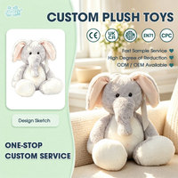 Boneka Gajah Kartun Mainan Hewan Lembut Dekorasi Rumah Boneka Gajah Hadiah Ulang Tahun untuk Anak-Anak