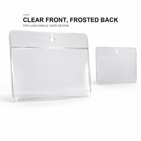 Porte-cartes PVC personnalisé transparent avec dos givré, pochette pour cartes bancaires à chargement par le haut, trou de suspension, impression OEM