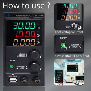 MYAMi 300 Вт 0-30 В 0-10 А, переменный Настольный лабораторный источник питания постоянного тока 30 В 10 А Регулируемый импульсный источник питания для ремонта телефона - Product Image 1