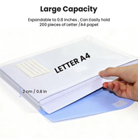 Pochette de classement extensible Canhao A4 en PP transparent durable, 11 trous, pour classeur à 2/3/4 anneaux, idéale pour le bureau, l'école ou l'usine