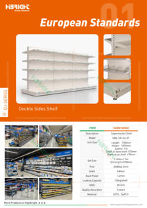 Rak <span class=keywords><strong>Display</strong></span> toko logam ekonomis tugas berat putih dengan kotak lampu iklan - Product Image 5