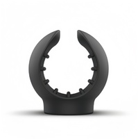 Support de cigare portable élégant en silicone noir pour voiturette de golf avec anneau magnétique intégré, calibre 45-52