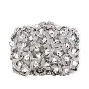 Pochette <span class=keywords><strong>de</strong></span> Soirée <span class=keywords><strong>de</strong></span> Luxe pour Femme, Entièrement Ornée <span class=keywords><strong>de</strong></span> Cristaux et <span class=keywords><strong>de</strong></span> Pierres, Motif Floral, Nouveau Modèle, avec Chaînes, pour la Mode du Soir - Product Image 6