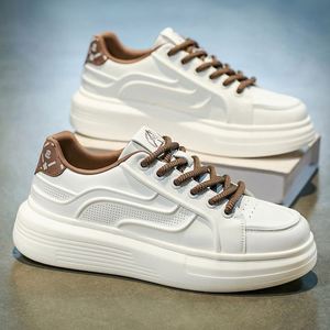 High-quality Men's Board Shoes, Heightening <b>by</b> 2025,white Sneakers in All Seasons,lace-up Style, Street Photography Casual Shoes - Product Image 1