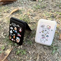 Support de téléphone portable et porte-cartes à thème de dessin animé avec fixation magnétique puissante pour Apple