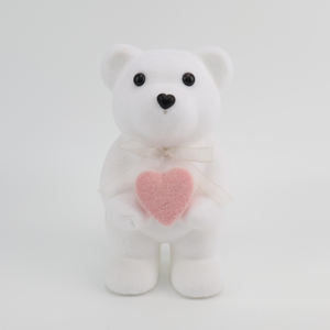 Urso de Pelúcia Branco MEICHAUNGHUI Segurando Coração Rosa Ornamento de Mesa Presente Personalizado para o Dia dos Namorados - Product Image 4