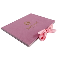 Couvertures de diplôme de titulaire de certificat de velours personnalisées roses avec tampon en or et ruban de soie