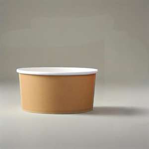 Precio al por mayor Cuenco de papel bicolor Ensalada Comida para llevar Embalaje Redondo Contenedor de embalaje de alimentos con tapa - Product Image 3