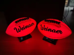 Custom Logo Machine Stitched Pvc Foam American Football Size 6 USB Chargeable Led Light Up Football