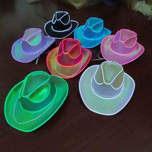 Oplichten Cowboyhoed Led Neon Cowboyhoed Voor Bruiloft Carnaval Festival Feest Kostuum Hoeden - Product Image 3