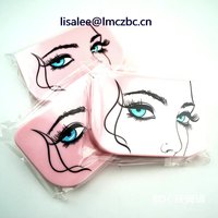 Nouveau design 3 paires de boîtes de faux cils boîte d'emballage de cils personnalisés vide fausse bande cils plateaux étui à cils de voyage avec miroir