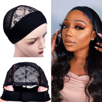 Bonnet extensible ventiler les grandes perruques Capuchon Spandex Dome Grip Wig Caps Bandeau avec sangles réglables pour la fabrication de perruques