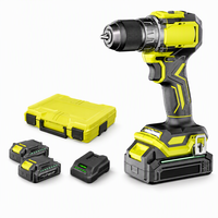 Kit Perceuse Visseuse Sans Fil 20V Robuste avec Batterie Lithium 21V, Ensemble d'Outils Électriques Professionnels avec 2 Batteries et Chargeur Rapide dans une Boîte à Outils