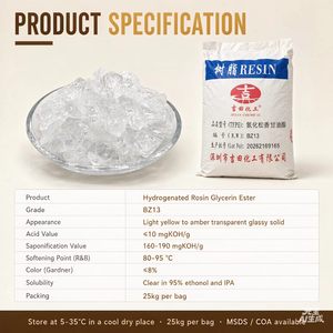 Resina Adhesiva Hidrogenada Soluble en Etanol, Éster de Glicerina, Bajo Olor, para Tinta y Recubrimientos a Base de Alcohol - Product Image 6