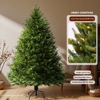 Hochwertiger Künstlicher Weihnachtsbaum aus Reinem PE 4,9-10 Fuß mit Eingebauten LED-Lichtern 500-1000 Warmweißen Lichtern Steckerbetrieben für Innenraumdekoration
