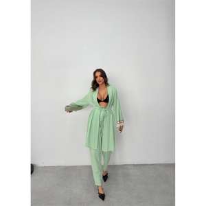 ชุดกิโมโนออกกำลังกายยี่ห้อ ARM คอตั้ง ผ้าโพลีเอสเตอร์ ลายพิมพ์ ทรงเข้ารูป ความยาวระดับเข่า สีมิ้นท์ ขั้นต่ำ 3 ชิ้น - Product Image 4