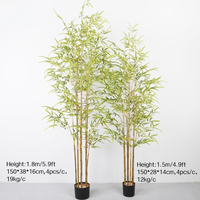 Plantes en pot en bambou artificiel, fausses plantes en bambou, bonsaï avec des poteaux en bambou véritable ou en plastique pour une utilisation en intérieur et en extérieur