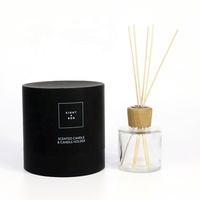 Bougeoir rond en papier noir, 20 pièces, emballage cylindrique, diffuseur en tube de papier