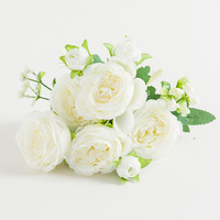 Bouquet de pivoines en soie, fleurs artificielles bon marché pour la maison, fleurs décoratives de mariage, Rose Offre Spéciale, bijoux violet