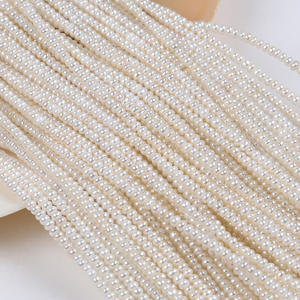 Promoción de Perlas de Agua Dulce Naturales de Doble Cara Blancas de 3-4 mm, Perlas Sueltas Semiterminadas con Orificio Lateral para Hacer Collares - Product Image 1