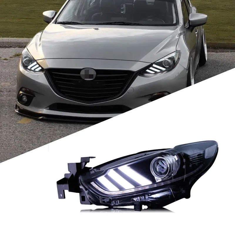 Guangzhou Applicable to onksela headlight assembly Mazda 3 Modified wild horse LED Daytime running lamp streamer turn signal