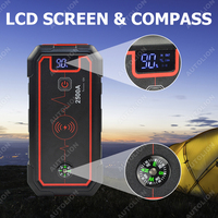 Démarreur de voiture 23800mAh, courant de crête 2500A, chargeur sans fil 10W, sortie multi-USB pour démarrage d'urgence de véhicule 12V
