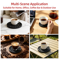 Sous-verre en PVC souple écologique personnalisé avec motif en relief de grains de café, tapis de protection de table multifonctionnel pour tamper à expresso