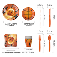 Ensemble de vaisselle jetable à thème sportif pour fête de basket, idéal pour les anniversaires d'enfants - Vente chaude