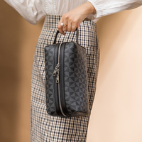 Sac à cosmétiques de voyage de grande capacité sac de maquillage de rangement multifonctionnel sac de maquillage en cuir PU