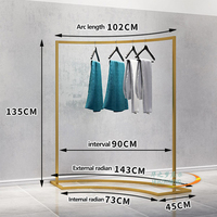 Présentoirs en tissu doré pour femmes et hommes Boutique de vêtements Fournitures Présentoirs de vêtements pour magasin de vêtements