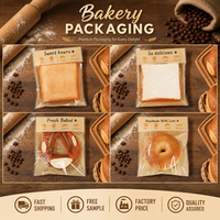 Sacs en BOPP OPP personnalisés pour boulangerie, emballage alimentaire, sacs à pain refermables avec fenêtre transparente pour pain grillé, bagels, bretzels, croissants