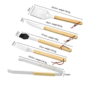 Ensemble de <span class=keywords><strong>barbecue</strong></span> en bambou 5 pièces avec boîte de rangement pour le camping en plein air - Vente chaude - Product Image 5
