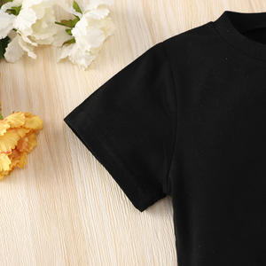 ชุดเด็กแขนสั้นแม่ลูกชายสีดำขาวเทาเข้าชุดกันสำหรับฤดูร้อน - Product Image 5