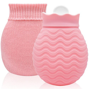 Sac à eau chaude en silicone rose <span class=keywords><strong>de</strong></span> 320ml Mini <span class=keywords><strong>bouillotte</strong></span> en silicone avec couvercle pour soulager la douleur, la taille, le <span class=keywords><strong>dos</strong></span>, le cou et les épaules - Product Image 1