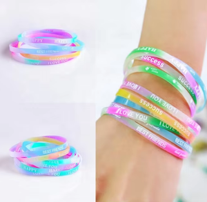 Bracelet en silicone multicolore bon marché article promotionnel étanche pour cadeau de <span class=keywords><strong>billet</strong></span> de réunion ou d'événement - Product Image 6