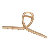 Pince à cheveux simple en métal doré mat, grand requin doré, pince à cheveux en métal, pinces à cheveux simples croisées, 13.5cm