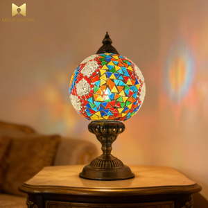 Lampe de chevet créative américaine avec abat-jour coloré, lampe de table marocaine pour chambre, bureau, salon - Product Image 5