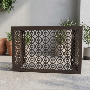 Grille décorative rectangulaire extérieure en aluminium de style chinois pour climatiseur - Product Image 1