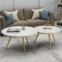 Table basse en marbre nordique avec table d'appoint en fer forgé et acier inoxydable, style moderne et simple, meubles de salon, usage domestique