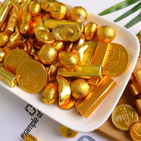 Lingotes de Chocolate Dulce al por Mayor, Chocolate con Leche Halal Personalizado en Forma de Moneda y Barra de Oro Sólido, Varios Tamaños