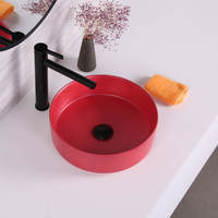 Lavabo sur pied en céramique moderne, couleur rose mat, en porcelaine, facile à nettoyer, pour salle de bain, MUBI, garantie 1 an