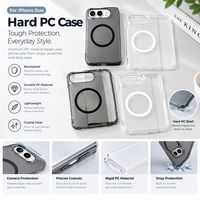 Étui de téléphone magnétique pour PC, coque transparente transparente noire fumée, coque rigide de protection pour iPhone Duo