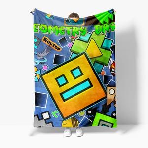 Nouvelle couverture en fibre de polyester tissée avec motif géométrique 3D, imprimé Geometry Dash, pour la maison et les voyages - Product Image 2