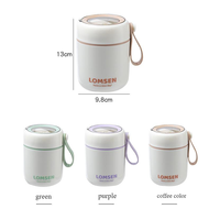 Contenant Alimentaire Isotherme Portable 450 ml, Bocal à Soupe ou Petit-Déjeuner en Acier Inoxydable 304 avec Cuillère et Sac Isotherme