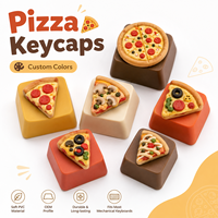 Custom Colors Pizza Keycaps OEM Profile Soft PVC Durable Food Key Cap Novelty Artisan Keycaps for Mechanical Keyboard