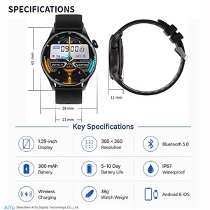Reloj Inteligente con Pantalla IPS de 1.39 Pulgadas para Unisex, Compatible con Monitoreo de Frecuencia Cardíaca, Oxígeno en Sangre, <span class=keywords><strong>Ciclo</strong></span> <span class=keywords><strong>Menstrual</strong></span> y Estilo de Vida Sedentario CY32 - Product Image 4